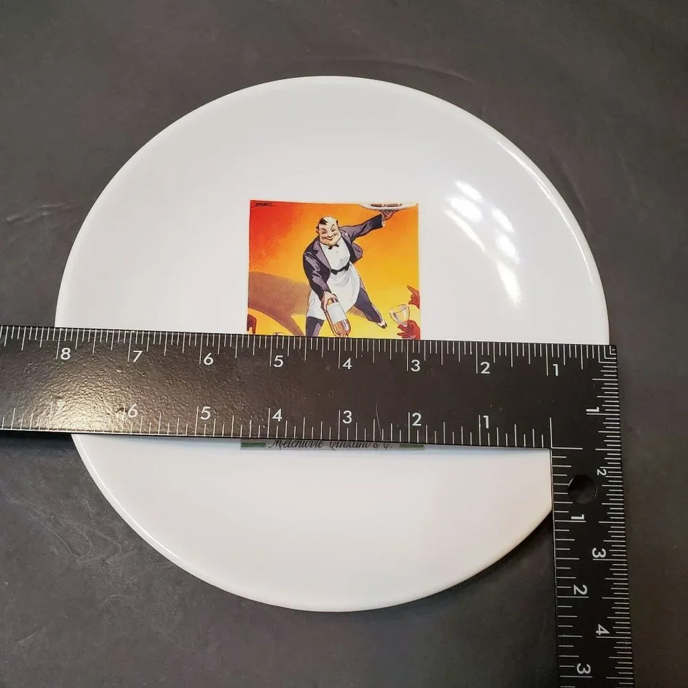 Pottery Barn Vintage Posters Salad Plates, Set of 2 Appetizer Dessert Dishes 8